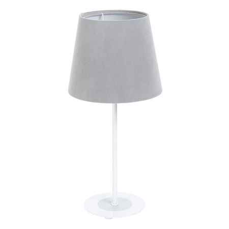 Szara lampka nocna i na stół, welurowy abażur - JASMINE BEBE