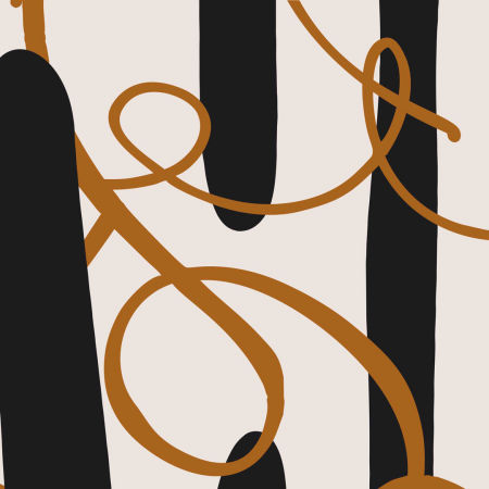 Tapeta ABSTRAKCJA beżowo-czarna, artystyczna sztuka nowoczesna do salonu