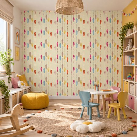 Tapeta PIÓRA PIÓRKA kolorowe, modna, kolory Pantone 2017