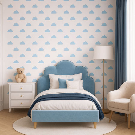 Tapeta w chmurki chmury biało-niebieska