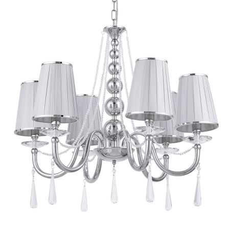Wielopunktowy kryształowy żyrandol klasyczny chromowany FABIONE W6