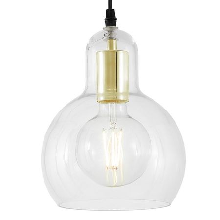 Złota lampa wisząca glamour, nowoczesny szklany przezroczysty klosz - MORO 1A