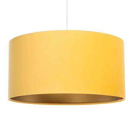 Żółta lampa wisząca welurowa ze złotym wnętrzem do salonu i jadalni - MULTIKOLOR