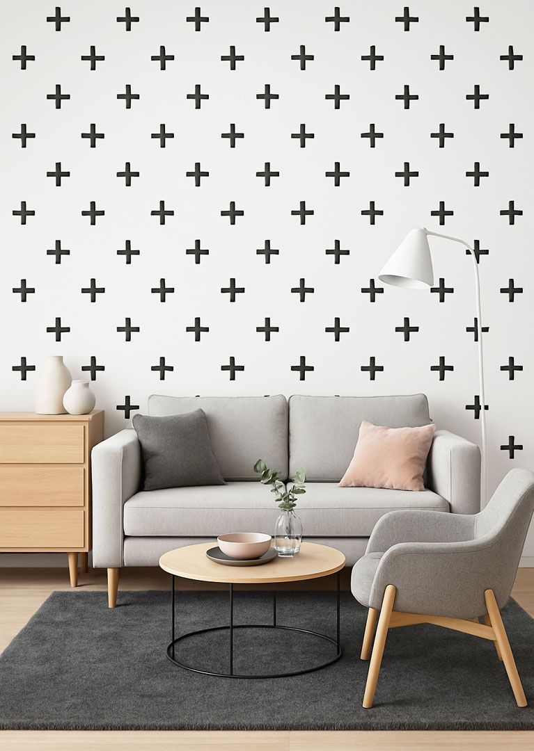 Naklejki KRZYŻYKI, PLUSY na ścianę, meble, szyby, okna, lustro, samoprzylepne - Dekoori zdjęcie 3