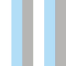 ścienna tapeta w pasy pionowe: białe, niebieskie i szare