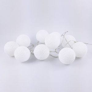 Lampki kule białe cotton balls LED 10 szt.