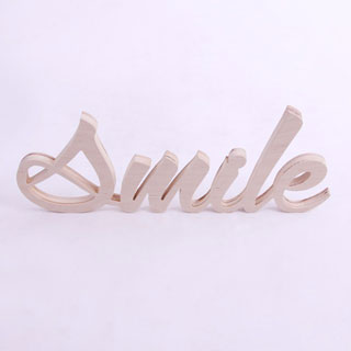 Drewniany napis 3D SMILE do postawienia