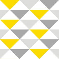 Geometryczna tapeta w trójkąty białe szare żółte