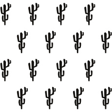 Biało czarna tapeta w kaktusy na ścianę
