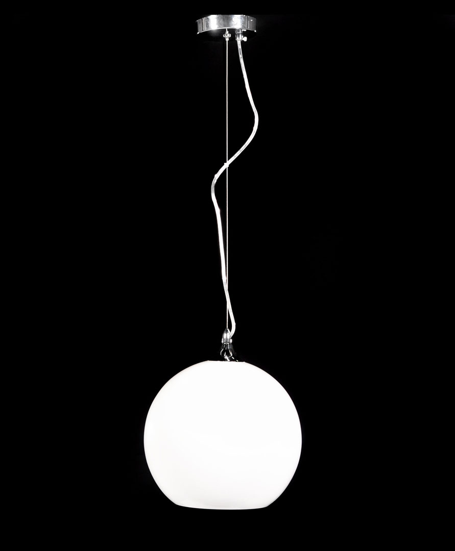 Szklana biała kula, lampa wisząca MOLTON skandynawska, zwis - Lumina Deco zdjęcie 3
