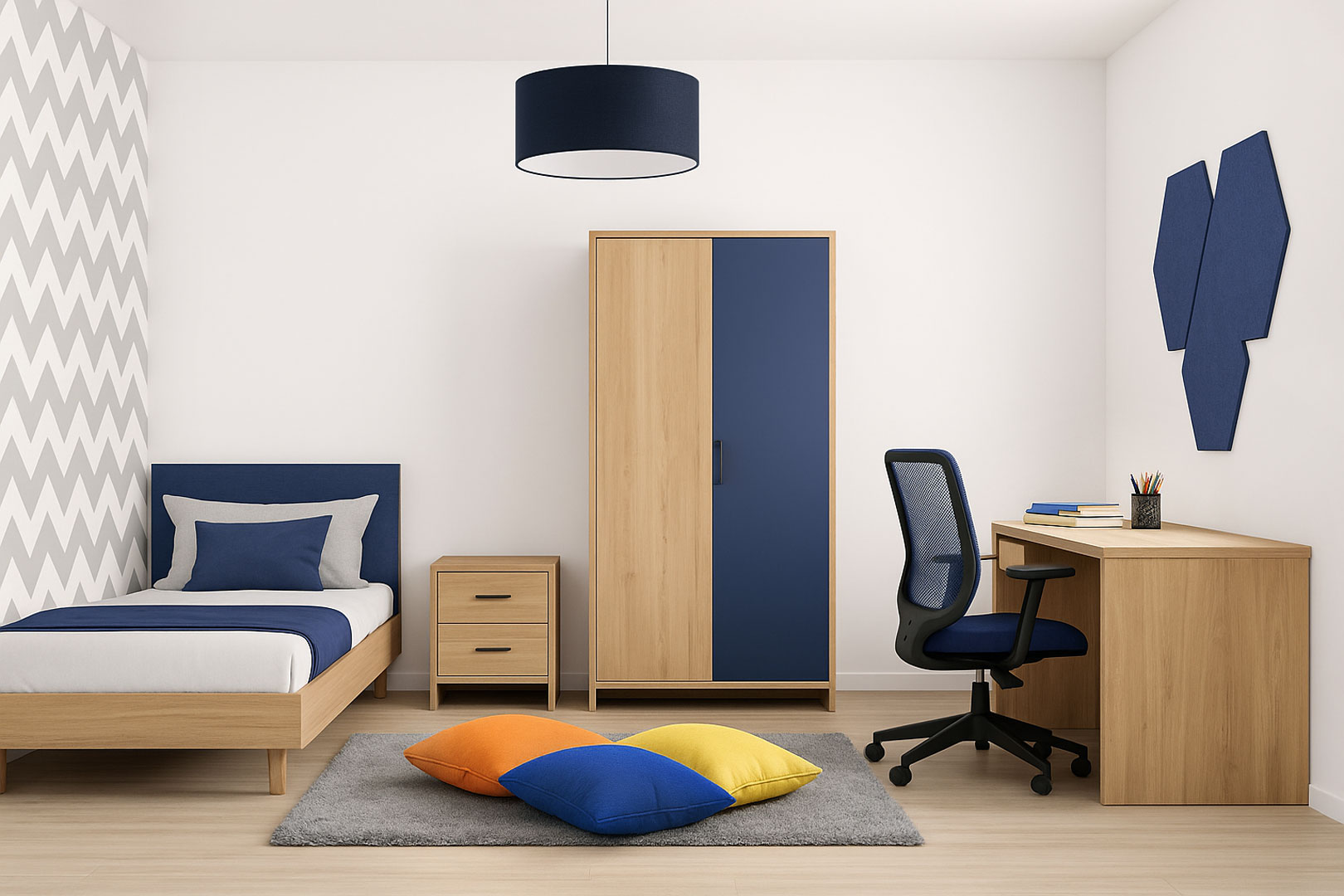 Tapeta geometryczna w ZYGZAKI biało-szare 23 cm w stylu skandynawskim - Dekoori zdjęcie 4