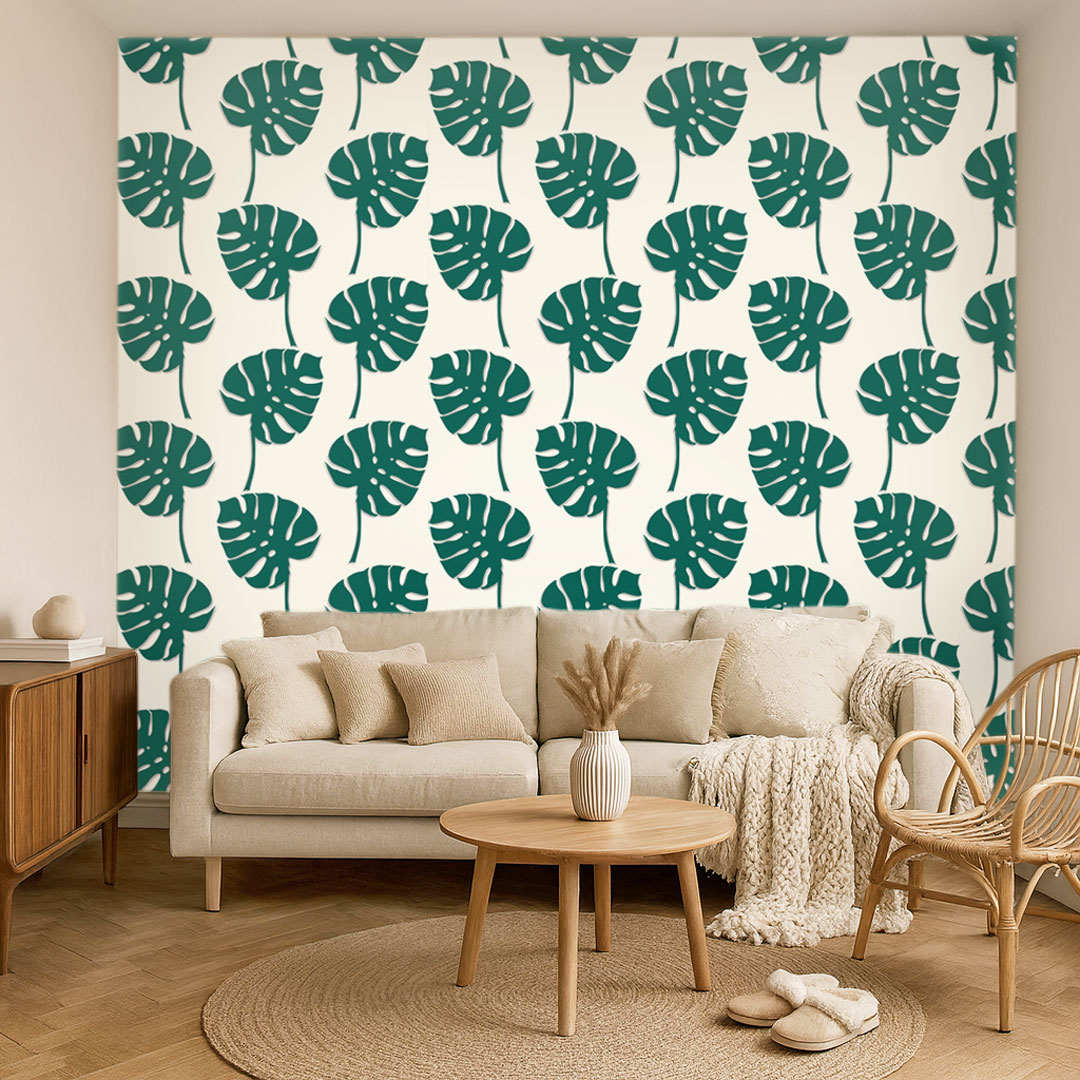 Tapeta w liście MONSTERA zielone - Dekoori zdjęcie 2