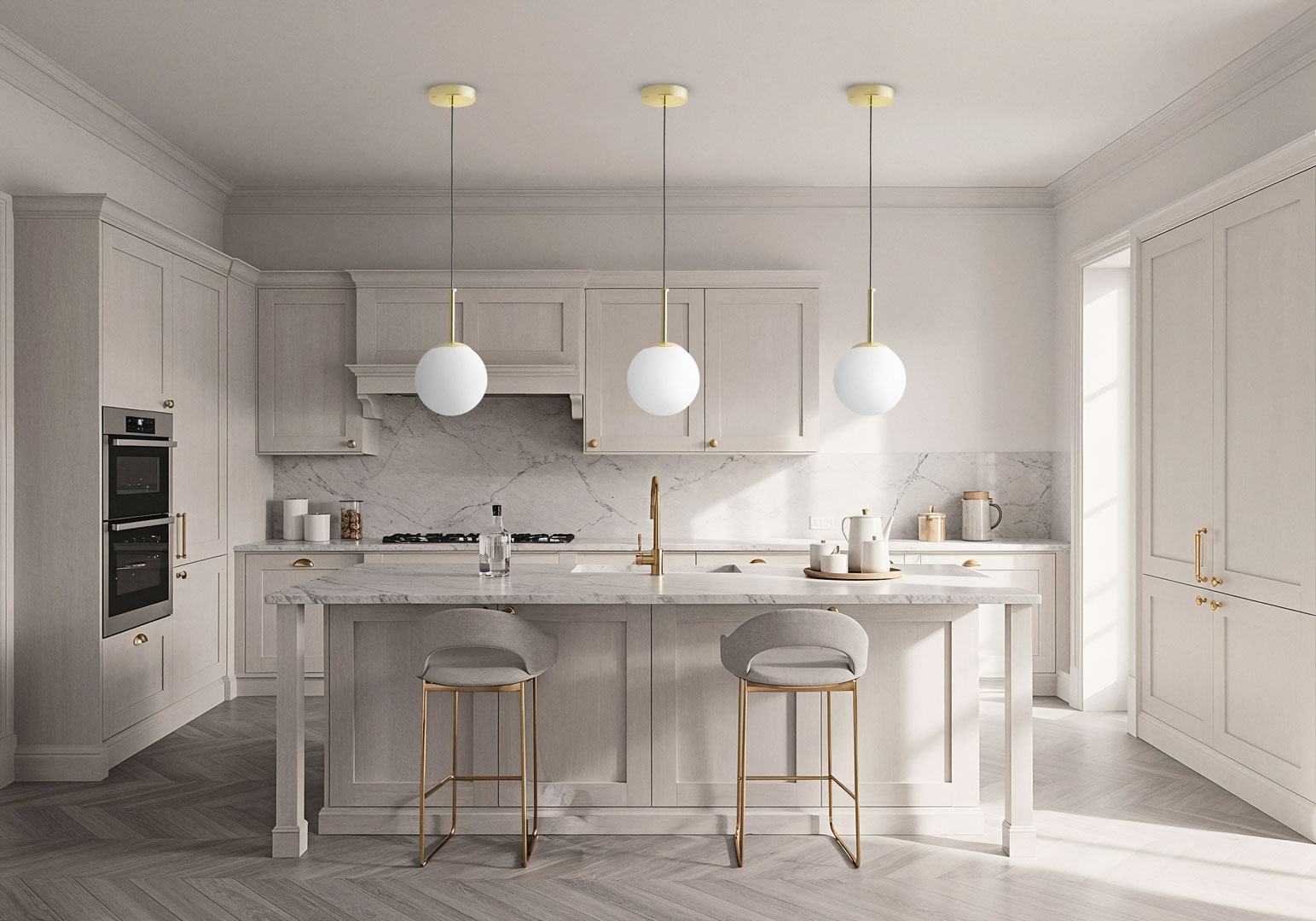 Elegancka wisząca lampa, złoto klasyczne, biały klosz, szklana kula, pionowy zwis, styl glamour - FREDICA - Lumina Deco zdjęcie 4